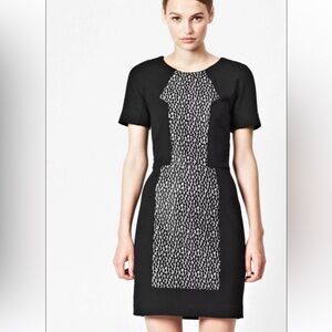 French Connection black fitted short sleeve dress